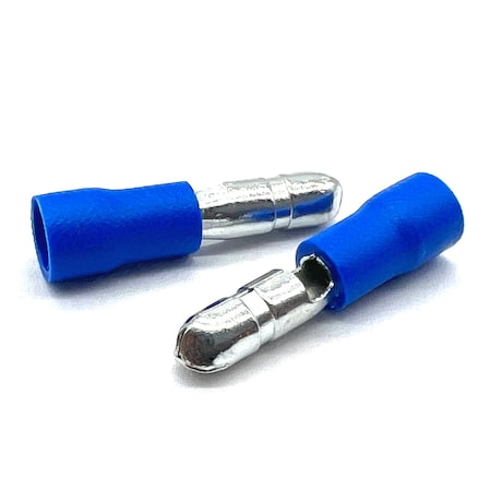 Boltsandnuts.Com Bullet Terminal, 14 AWG, 600 V, PVC, Vinyl Insulated, Blue, 100 PK EL-1614-MBULLET-VB-100